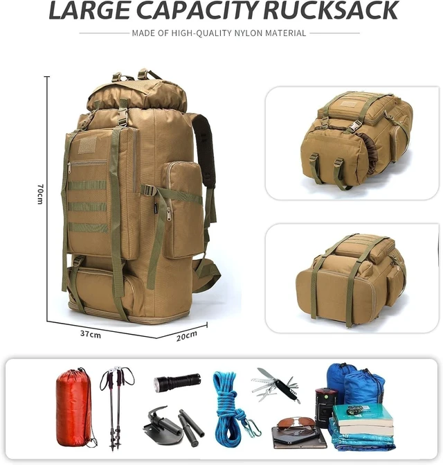 Alt view image 7 of 7 - 100LCamping Hiking Backpack Outdoor Mountaineering Sports Bag Camping Backpack
