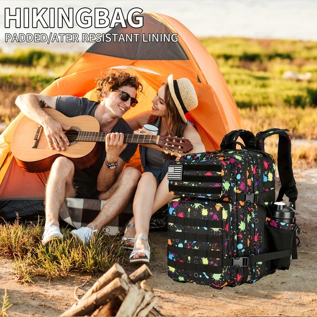 Alt view image 7 of 7 - 45L Hiking backpack, daily use backpack, fitness backpack, cycling backpack