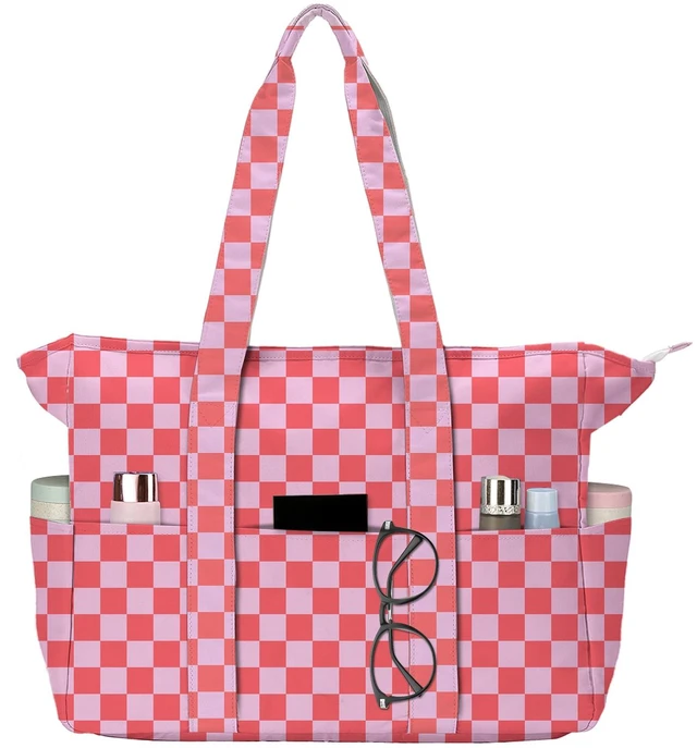 Main image of 1pc Lady's travel beach bag handbag with zipper closure