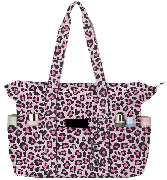 Main image of 1pc Lady's travel beach bag handbag with zipper closure