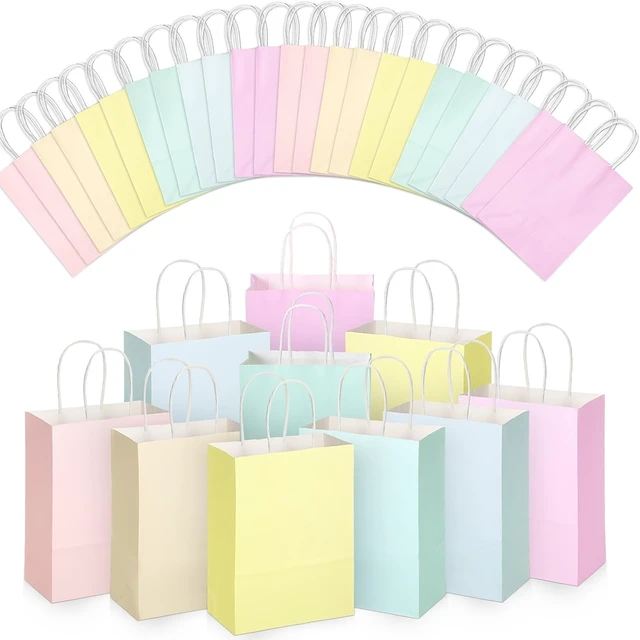 Alt view image 2 of 7 - 15Pcs Macaron Color Paper Gift Bags Pastel Party Favor Candy Treat Bags