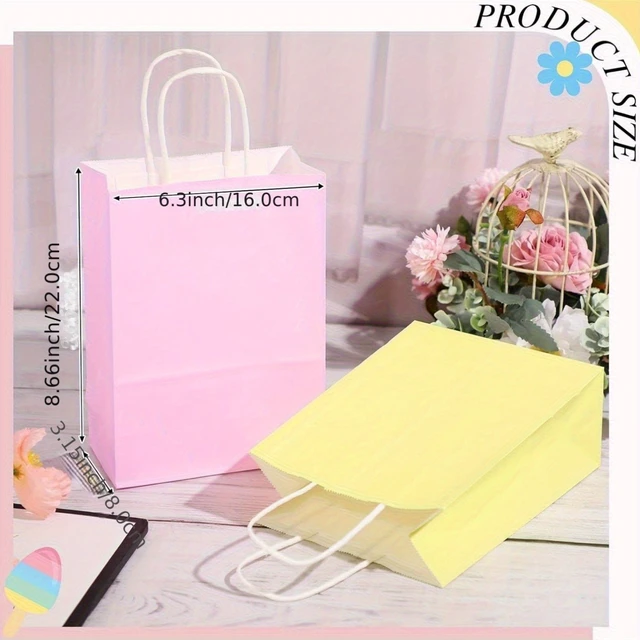 Alt view image 6 of 7 - 15Pcs Macaron Color Paper Gift Bags Pastel Party Favor Candy Treat Bags