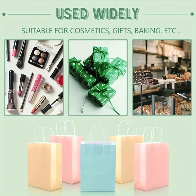 Alt view image 7 of 7 - 15Pcs Macaron Color Paper Gift Bags Pastel Party Favor Candy Treat Bags
