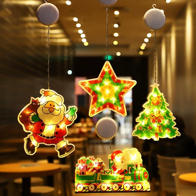 Alt view image 4 of 5 - 4-Piece Christmas LED Window Suction Cup Lights Set A, Battery Powered Warm White Holiday Decorations for Windows, Home & Party
