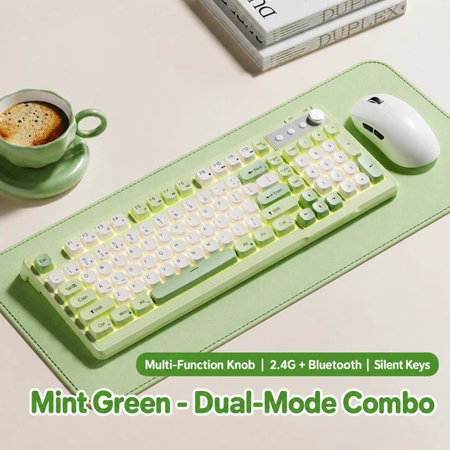 Alt view image 2 of 7 - Z98 98-Key Silent Wired USB Membrane Keyboard, Low-Noise Office Keyboard with Numeric Keypad, Soft-Touch Keys, Cheese Green