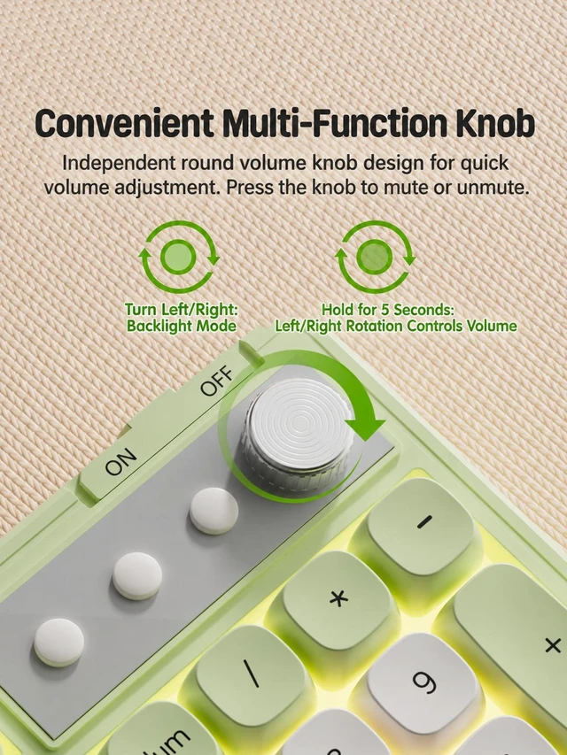 Alt view image 6 of 7 - Z98 98-Key Silent Wired USB Membrane Keyboard, Low-Noise Office Keyboard with Numeric Keypad, Soft-Touch Keys, Cheese Green