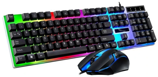 Alt view image 2 of 7 - G21B Wired Backlit Gaming Keyboard and Mouse Combo, USB Mechanical-Feel Keyboard, 1000 DPI Optical Mouse, English Layout, Black