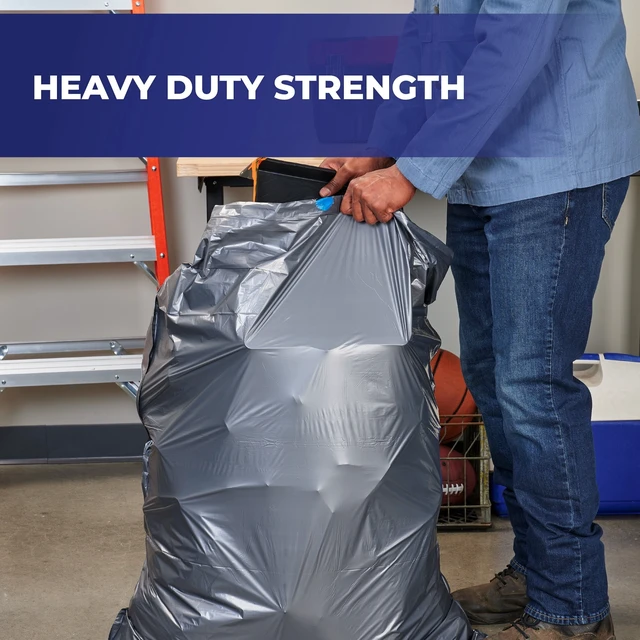 Alt view image 4 of 6 - Hefty Steelsak Heavy Duty Large Trash Bags, 39 Gallon, 30 Count, Gray, Unscented