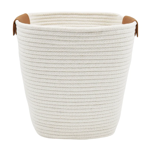 Alt view image 4 of 6 - Better Homes & Gardens Medium White Cotton Rope Decorative Storage Basket