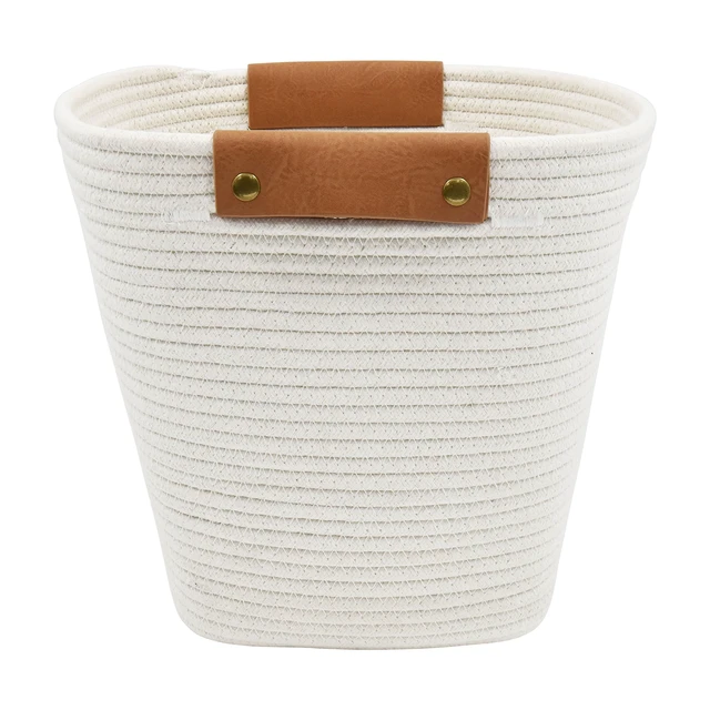Alt view image 3 of 6 - Better Homes & Gardens Medium White Cotton Rope Decorative Storage Basket