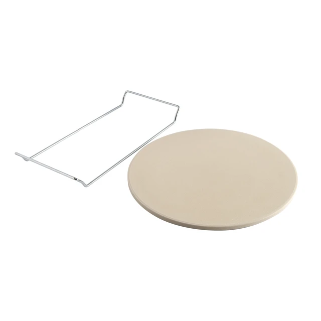 Alt view image 4 of 6 - Nordic Ware 2-Piece Pizza Bakeware Set with 13" Ceramic Pizza Stone and Steel Wire Holder