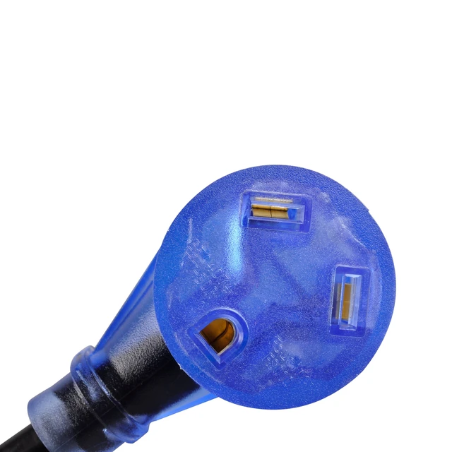 Alt view image 2 of 6 - Auto Drive 14/3 STW 15 to 30-Amp Universal RV Adapter Extension Cord with Lighted End, 1.5ft, Black