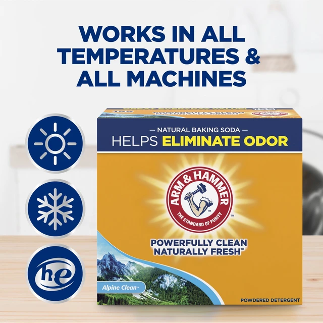 Alt view image 6 of 6 - Arm & Hammer Powder Laundry Detergent, Alpine Clean, 9.56lb, 155 Loads