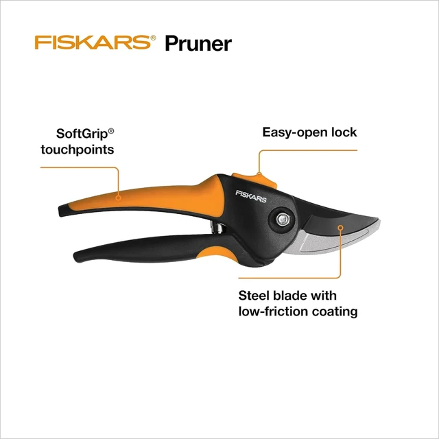 Alt view image 6 of 6 - Fiskars SoftGrip 9Inch Bypass Pruner with Precision-Ground Steel Blades, 3/4Inch Cut Capacity