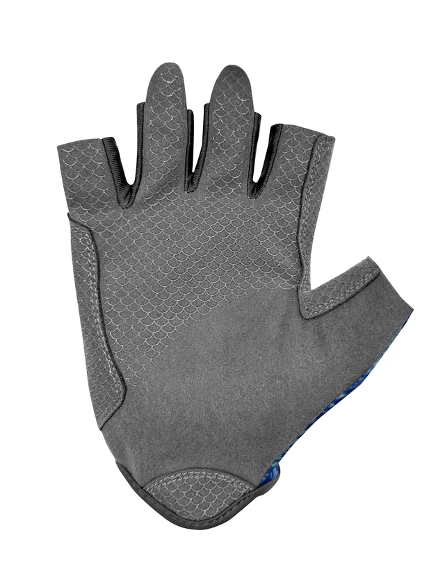 Alt view image 6 of 6 - Gorilla Grip High Performance Fingerless Gloves, Blue Shatter, Heavy Duty Lycra, XL, Unisex, 1 Pair