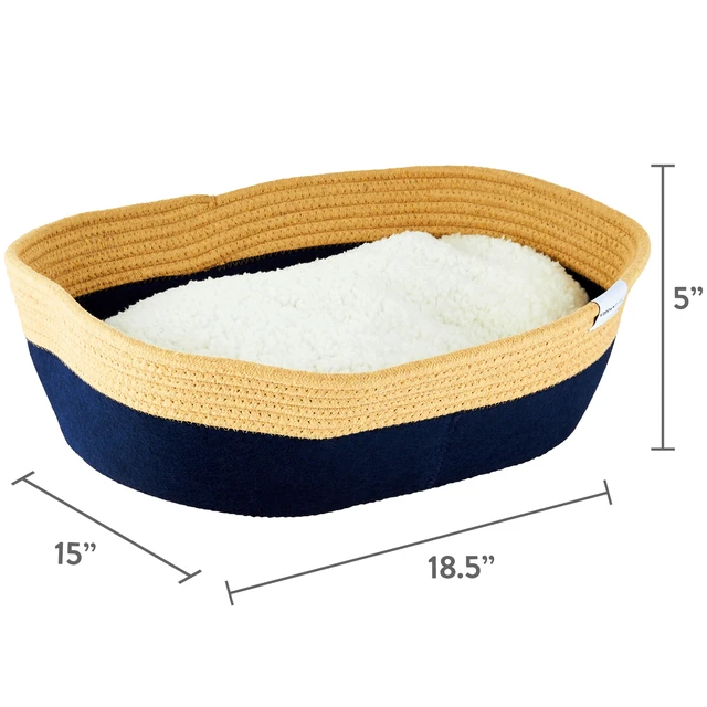 Alt view image 5 of 6 - Vibrant Life Oval Woven Felt Rope Cat Bed, 19", Multicolored, with Catnip