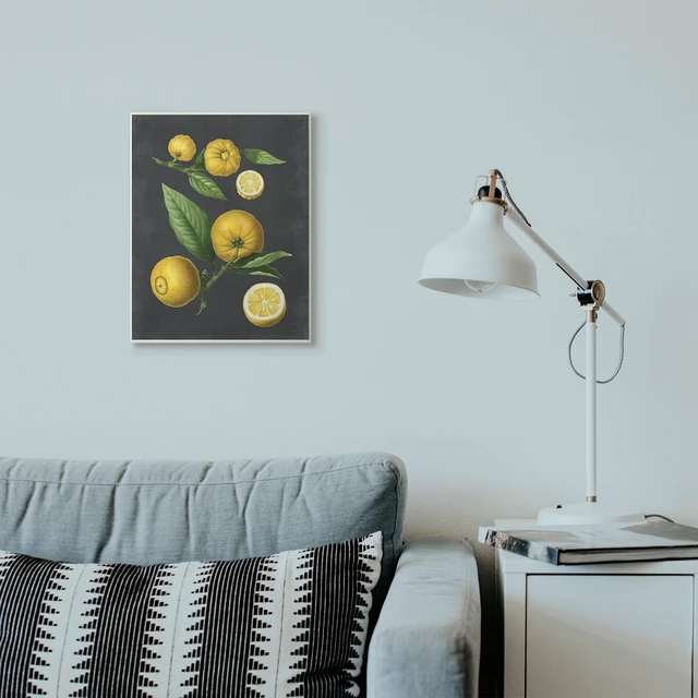 Alt view image 5 of 6 - Stupell Industries Botanical Drawing Lemons on Black Design Wall Plaque by Lettered and Lined