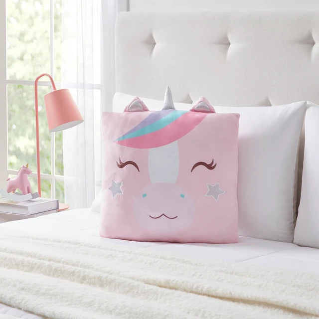 Alt view image 2 of 6 - Your Zone Snuggly Unicorn Decorative Pillow 2-Pack 18x18 Inch Multicolor