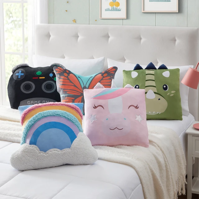 Alt view image 5 of 6 - Your Zone Snuggly Unicorn Decorative Pillow 2-Pack 18x18 Inch Multicolor