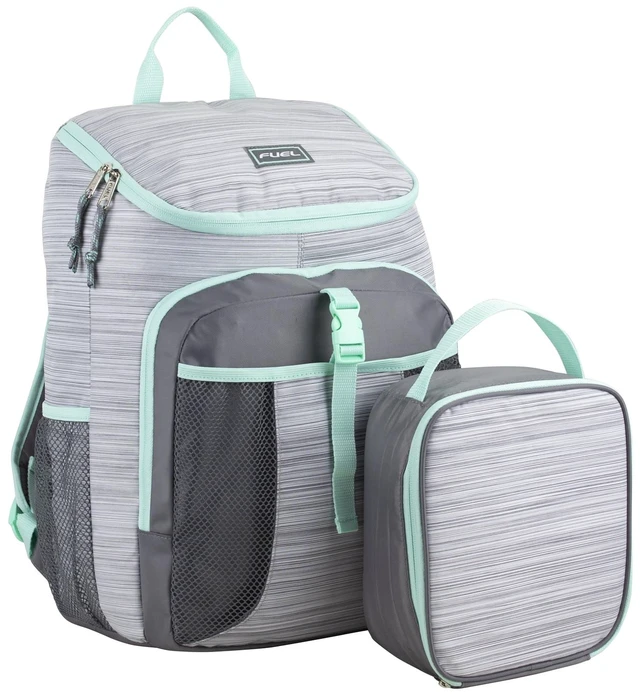 Main image of Fuel Unisex Top Loading Backpack and Lunch Bag Set, 2-Piece, Ash Gray