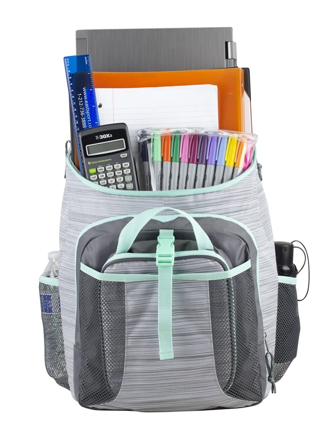 Alt view image 3 of 6 - Fuel Unisex Top Loading Backpack and Lunch Bag Set, 2-Piece, Ash Gray