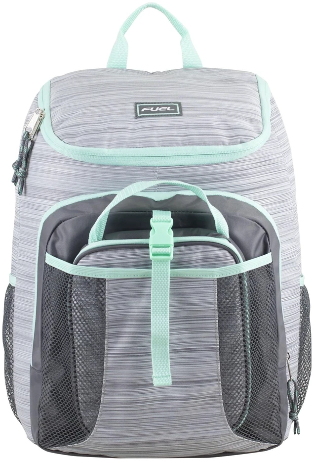 Alt view image 4 of 6 - Fuel Unisex Top Loading Backpack and Lunch Bag Set, 2-Piece, Ash Gray
