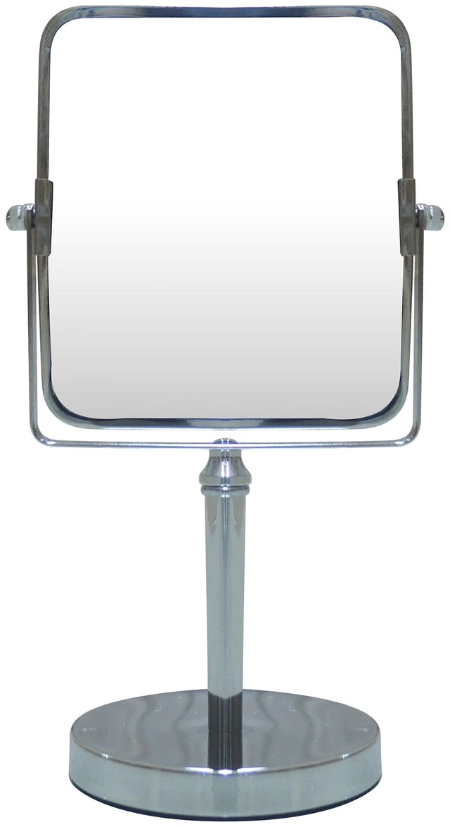 Main image of Eden Bath Square Two Sided 5X Chrome Framed Freestanding Makeup/Shaving Mirror