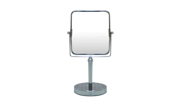 Alt view image 5 of 6 - Eden Bath Square Two Sided 5X Chrome Framed Freestanding Makeup/Shaving Mirror