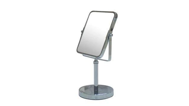 Alt view image 4 of 6 - Eden Bath Square Two Sided 5X Chrome Framed Freestanding Makeup/Shaving Mirror