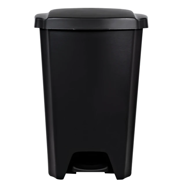 Alt view image 2 of 6 - Hefty 12.1 Gallon Plastic Step Kitchen Trash Can with Foot Pedal Lid, Black