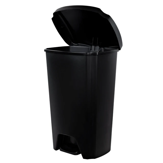Alt view image 4 of 6 - Hefty 12.1 Gallon Plastic Step Kitchen Trash Can with Foot Pedal Lid, Black