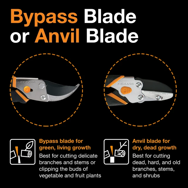 Alt view image 3 of 6 - Fiskars SmartFit Pruner 8-Inch Bypass Non-Stick Steel Blades SoftGrip Handles