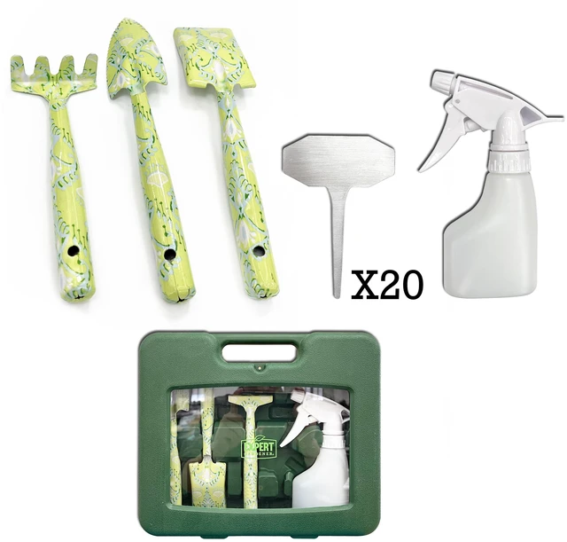 Main image of Expert Gardener 24-Piece Indoor Garden Tool Set with Carrying Case, Green