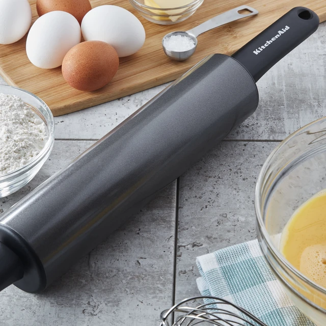 Alt view image 6 of 6 - KitchenAid Nonstick Metal Classic Handled Rolling Pin Gray