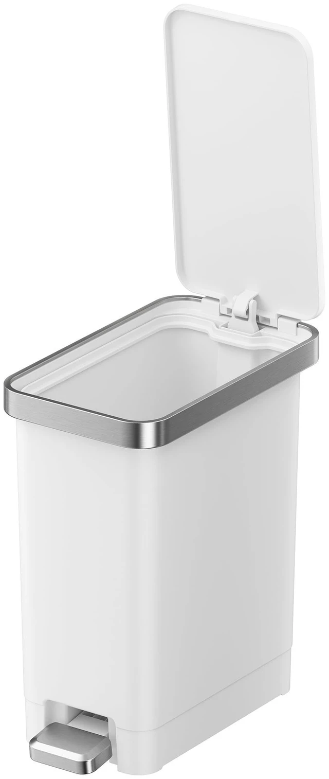 Main image of Better Homes & Gardens 2.5 Gallon Step Trash Can with Soft-Close Lid, White