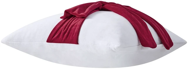 Alt view image 4 of 5 - My Texas House 20in x 20in White/Red Velvet Bow Decorative Pillow