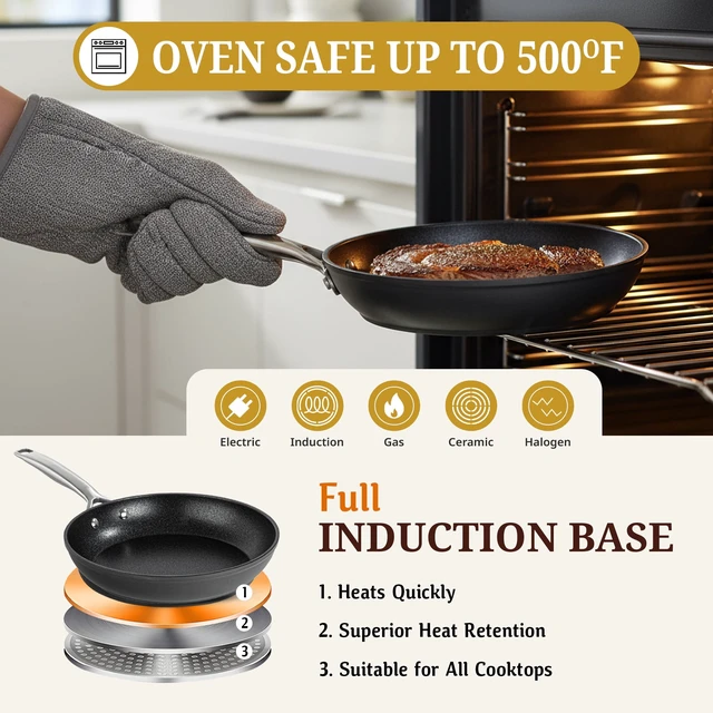 Alt view image 3 of 6 - Granitestone Armor Max 8-Inch Nonstick Frying Pan, Induction Cookware, Oven-Safe