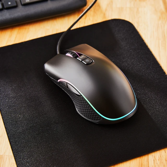 Alt view image 3 of 7 - onn Wired USB Gaming Mouse 7 Buttons Adjustable DPI Backlit Black