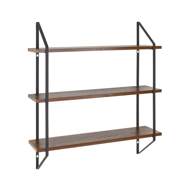 Alt view image 3 of 5 - Better Homes & Gardens 3-Tier 20-in Wall Shelf with Brackets, Walnut