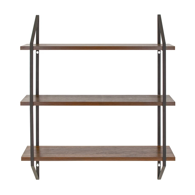 Alt view image 4 of 5 - Better Homes & Gardens 3-Tier 20-in Wall Shelf with Brackets, Walnut
