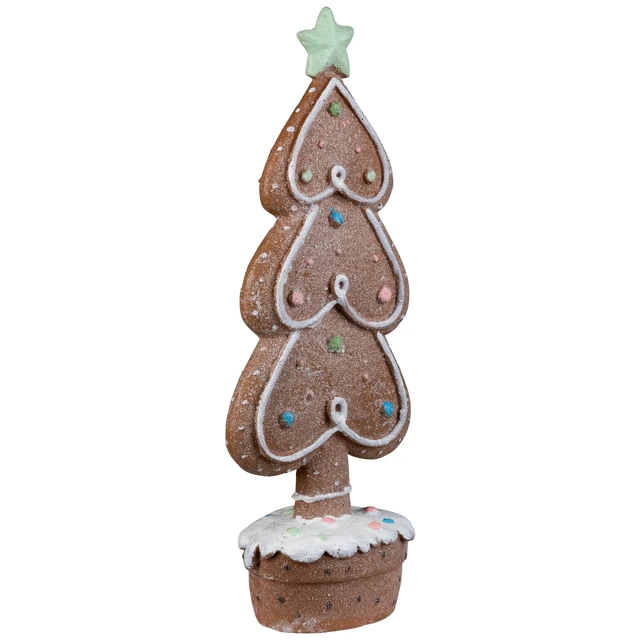 Alt view image 2 of 7 - Gingerbread Cookie Christmas Tree with Icing and Star Decoration, 11.5in