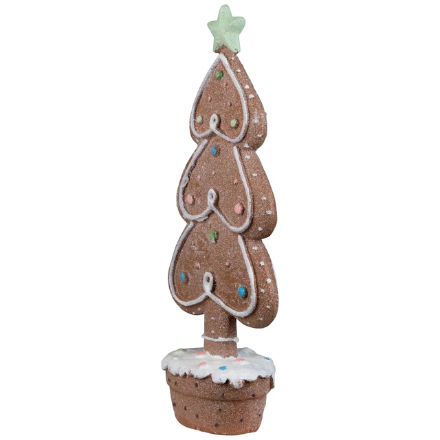 Alt view image 4 of 7 - Gingerbread Cookie Christmas Tree with Icing and Star Decoration, 11.5in