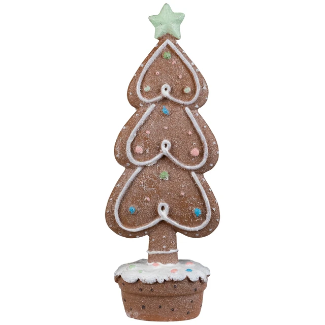 Alt view image 3 of 7 - Gingerbread Cookie Christmas Tree with Icing and Star Decoration, 11.5in