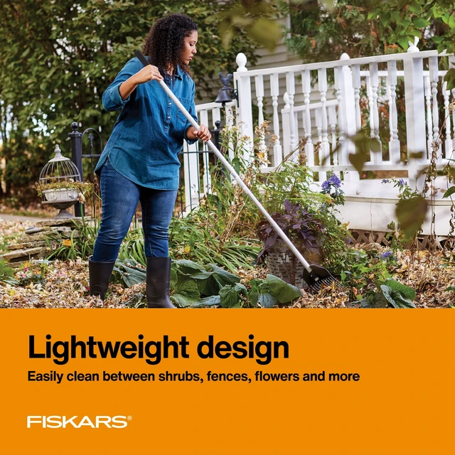 Alt view image 2 of 7 - Fiskars Shrub and Garden Rake, 66-Inch, Black