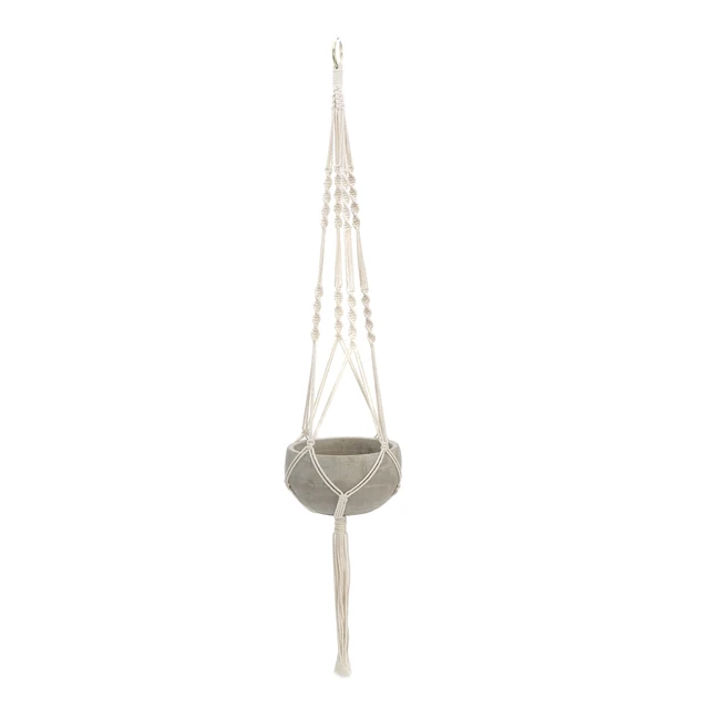 Alt view image 4 of 6 - K-Cliffs Hanging Succulent Planter, Cement with Handmade Weave Macram