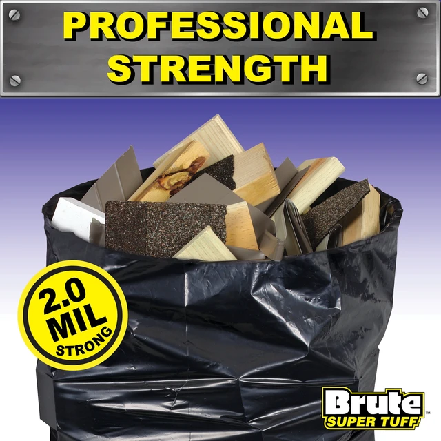 Alt view image 5 of 6 - Brute Super Tuff Contractor Bags 42Gallon 20Bags Flap Tie