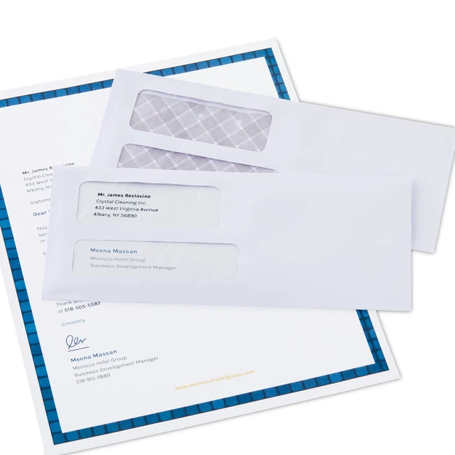 Alt view image 3 of 5 - Pen+Gear Double Window Peel & Stick Envelopes, 4.13x9.15 in, 250 Count