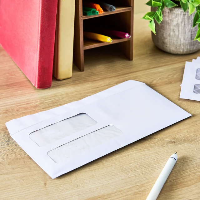 Alt view image 4 of 5 - Pen+Gear Double Window Peel & Stick Envelopes, 4.13x9.15 in, 250 Count