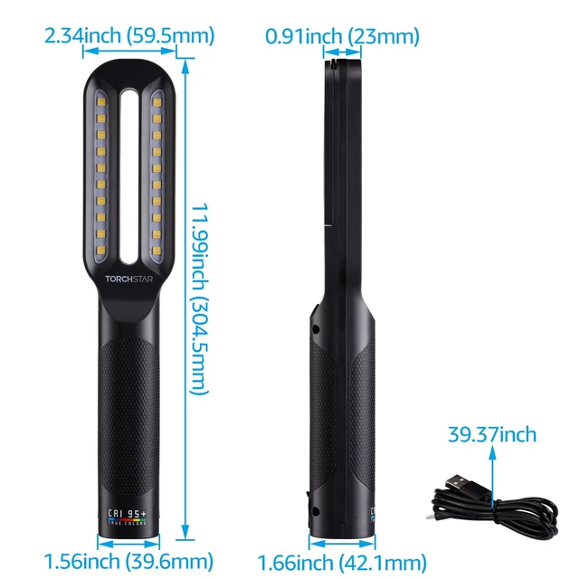 Alt view image 6 of 7 - LED Work Light CRI 95+ 4500K Cool White & 6000K Daylight White 500lm USB Powered for Paint Correction & Coating