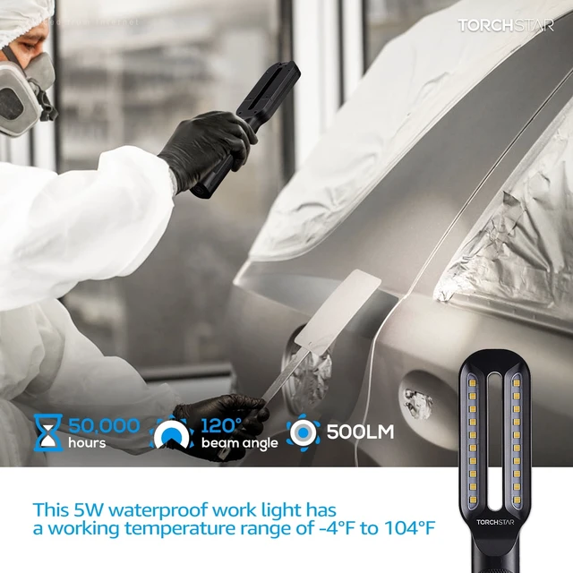 Alt view image 7 of 7 - LED Work Light CRI 95+ 4500K Cool White & 6000K Daylight White 500lm USB Powered for Paint Correction & Coating